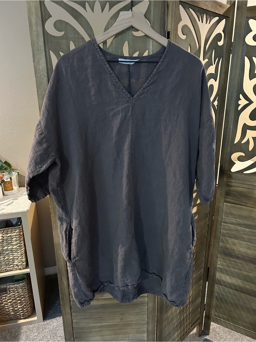 Bryn Walker 100% Linen OS Tunic/Dress Brown